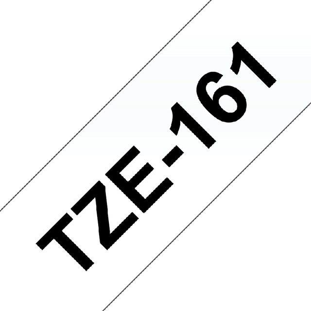 Een Labeltape Brother P-touch TZe-161 standaard 36mm zwart op transparant koop je bij Hoekmankantoorartikelen.nl