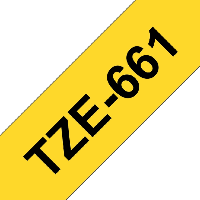 Een Labeltape Brother P-touch TZe-661 standaard 36mm zwart op geel koop je bij Hoekmankantoorartikelen.nl