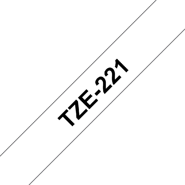 Een Labeltape Brother P-touch TZe-221 standaard 9mm zwart op wit koop je bij Hoekmankantoorartikelen.nl