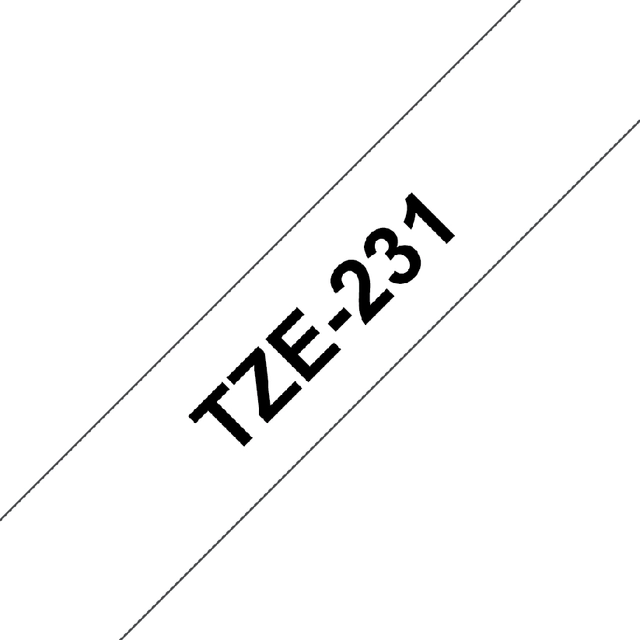 Een Labeltape Brother P-touch TZe-231 standaard 12mm zwart op wit koop je bij Hoekmankantoorartikelen.nl