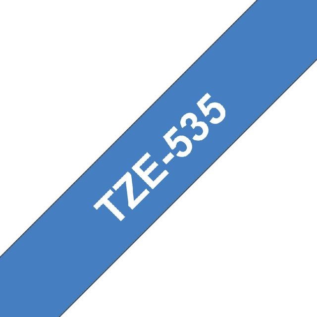 Een Labeltape Brother P-touch TZe-535 standaard 12mm wit op blauw koop je bij Hoekmankantoorartikelen.nl