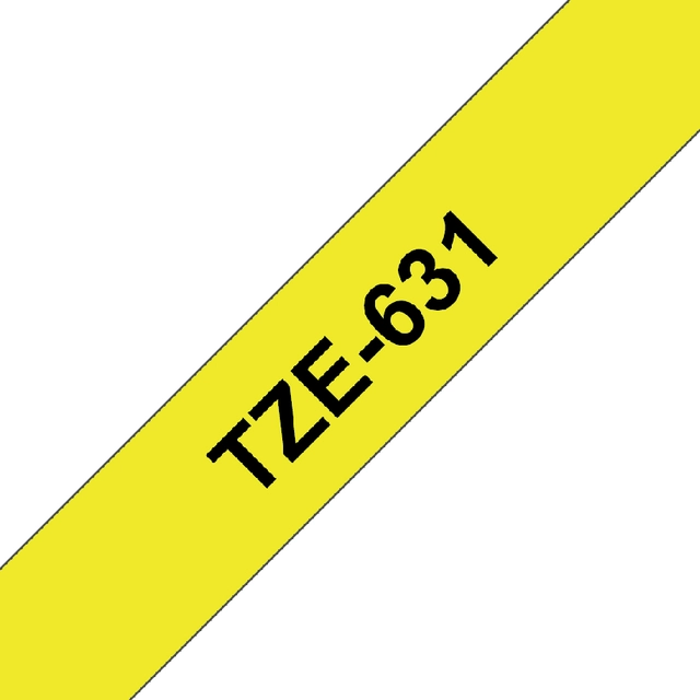 Een Labeltape Brother P-touch TZe-631 standaard 12mm zwart op geel koop je bij Hoekmankantoorartikelen.nl