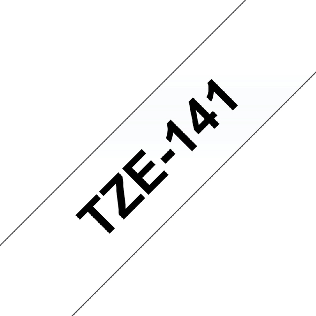 Een Labeltape Brother P-touch TZe-141 standaard 18mm zwart op transparant koop je bij Hoekmankantoorartikelen.nl