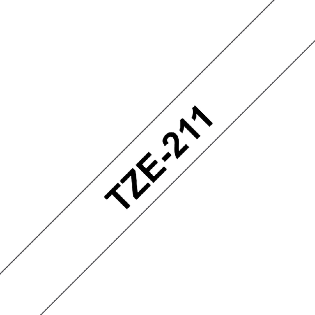 Een Labeltape Brother P-touch TZe-211 standaard 6mm zwart op wit koop je bij Hoekmankantoorartikelen.nl