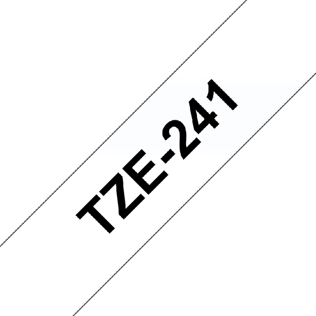 Een Labeltape Brother P-touch TZe-241 standaard 18mm zwart op wit koop je bij Hoekmankantoorartikelen.nl