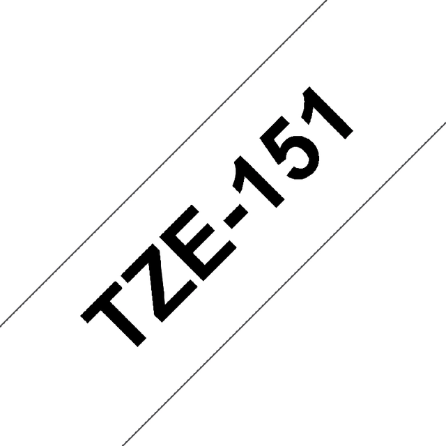 Een Labeltape Brother P-touch TZe-151 standaard 24mm zwart op transparant koop je bij Hoekmankantoorartikelen.nl