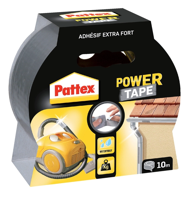 Een Plakband Pattex Power Tape 50mmx10m grijs koop je bij VHK Kantoorartikelen