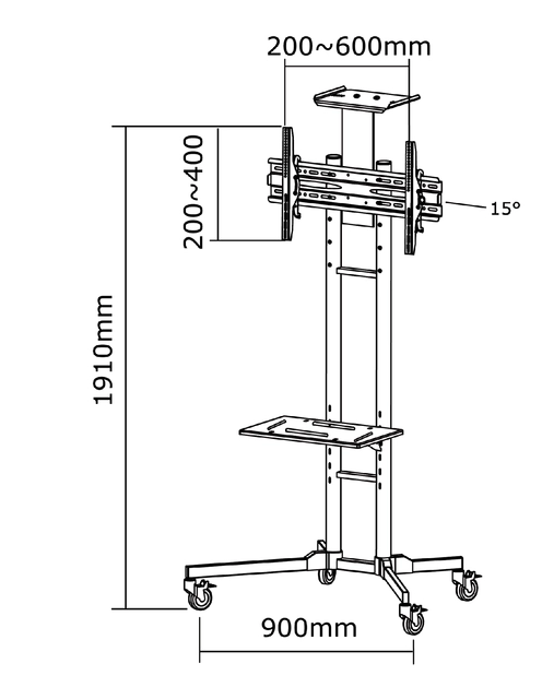 Een Monitormeubel Neomounts M1700E 32-55" zwart koop je bij VHK Kantoorartikelen