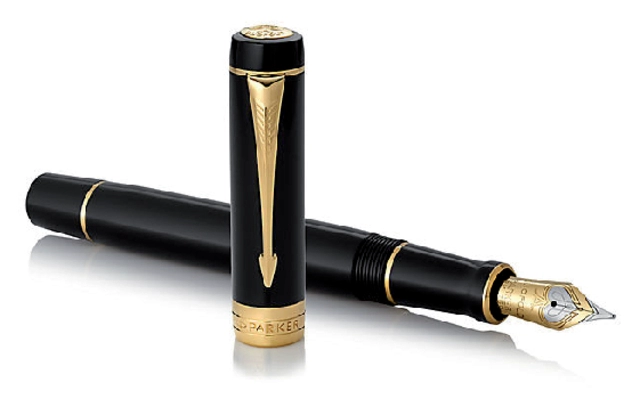 Een Vulpen Parker Duofold Classic black 18k GT fijn koop je bij VHK Kantoorartikelen