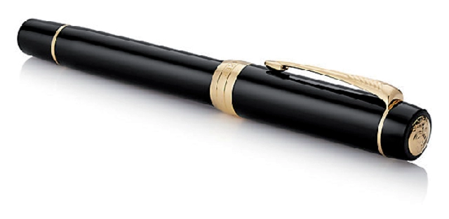 Een Vulpen Parker Duofold Classic black 18k GT fijn koop je bij VHK Kantoorartikelen