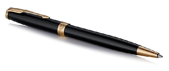 Een Balpen Parker Sonnet black lacquer GT medium koop je bij VHK Kantoorartikelen