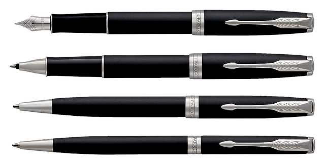 Een Vulpen Parker Sonnet matte black CT fijn koop je bij VHK Kantoorartikelen