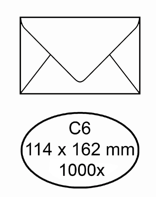 Een Envelop IEZZY bank C6 114x162mm gegomd wit 1000 stuks koop je bij Hoekmankantoorartikelen.nl