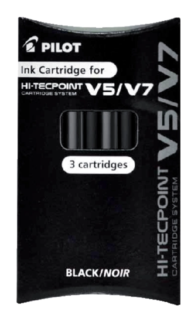 Een Inktpatroon PILOT Begreen Hi-Tecpoint V5/V7 zwart set à 3 stuks koop je bij VHK Kantoorartikelen