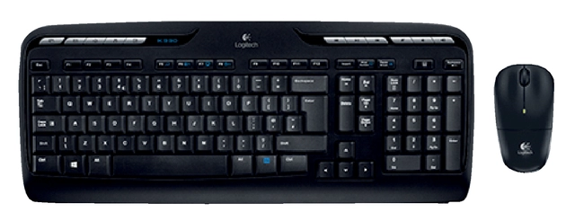 Een Toetsenbord Logitech MK330 Qwerty +muis zwart koop je bij VHK Kantoorartikelen