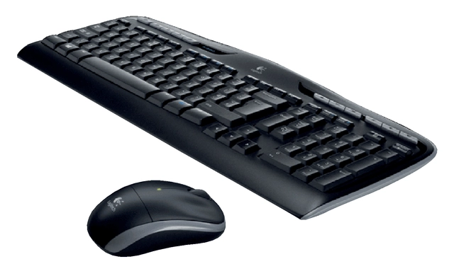 Een Toetsenbord Logitech MK330 Qwerty +muis zwart koop je bij VHK Kantoorartikelen