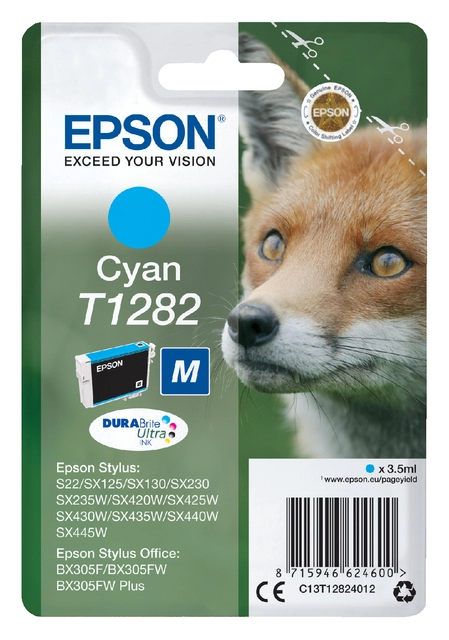 Een Inktcartridge Epson T1282 blauw koop je bij VHK Kantoorartikelen