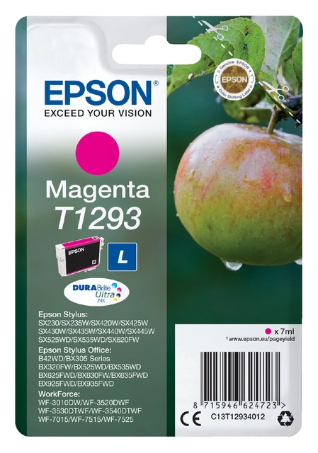 Een Inktcartridge Epson T1293 rood koop je bij Hoekmankantoorartikelen.nl