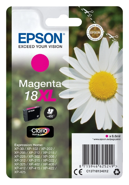 Een Inktcartridge Epson 18XL T1813 rood koop je bij VHK Kantoorartikelen