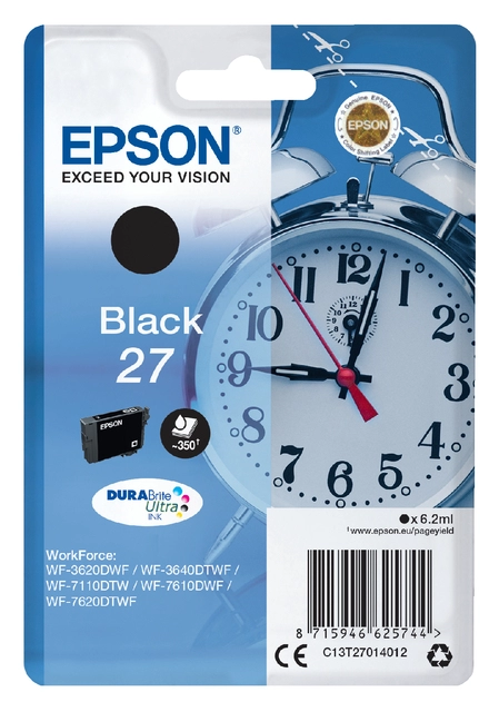 Een Inktcartridge Epson 27 T2701 zwart koop je bij VHK Kantoorartikelen