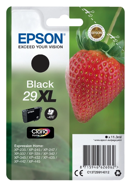 Een Inktcartridge Epson 29XL T2991 zwart koop je bij VHK Kantoorartikelen