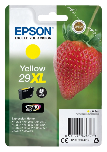 Een Inktcartridge Epson 29XL T2994 geel koop je bij Hoekmankantoorartikelen.nl