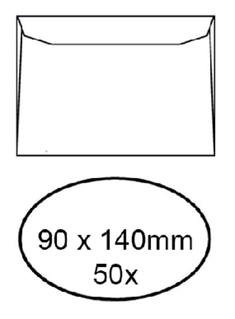 Een Envelop Quantore voor visitekaartjes 90x140mm 95gr wit 50 stuks koop je bij VHK Kantoorartikelen