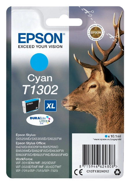 Een Inktcartridge Epson T1302 blauw koop je bij VHK Kantoorartikelen