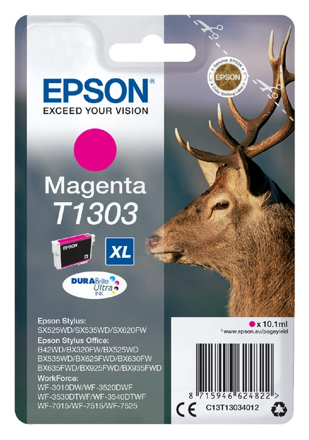 Een Inktcartridge Epson T1303 rood koop je bij VHK Kantoorartikelen