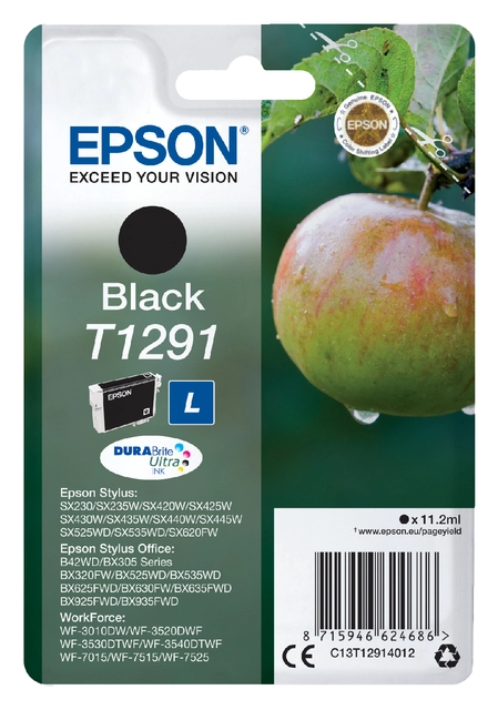 Een Inktcartridge Epson T1291 zwart koop je bij VHK Kantoorartikelen