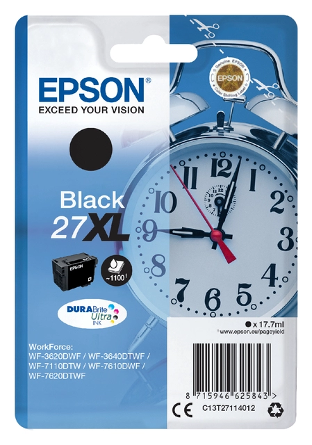 Een Inktcartridge Epson 27XL T2711 zwart koop je bij VHK Kantoorartikelen