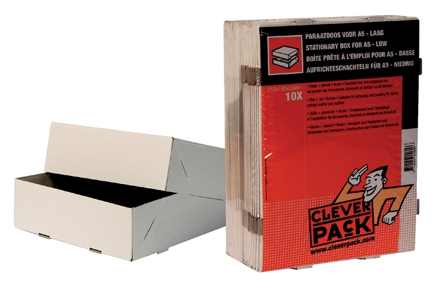 Een Paraatdoos CleverPack A5 218x155x55mm voor 500 vel wit pak à 10 stuks koop je bij VHK Kantoorartikelen