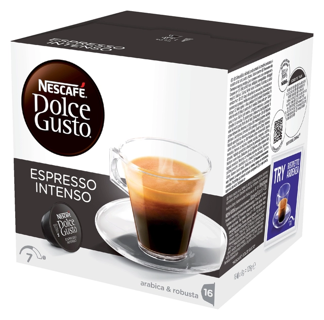 Een Koffiecups Dolce Gusto Espresso Intenso 16 stuks koop je bij VHK Kantoorartikelen