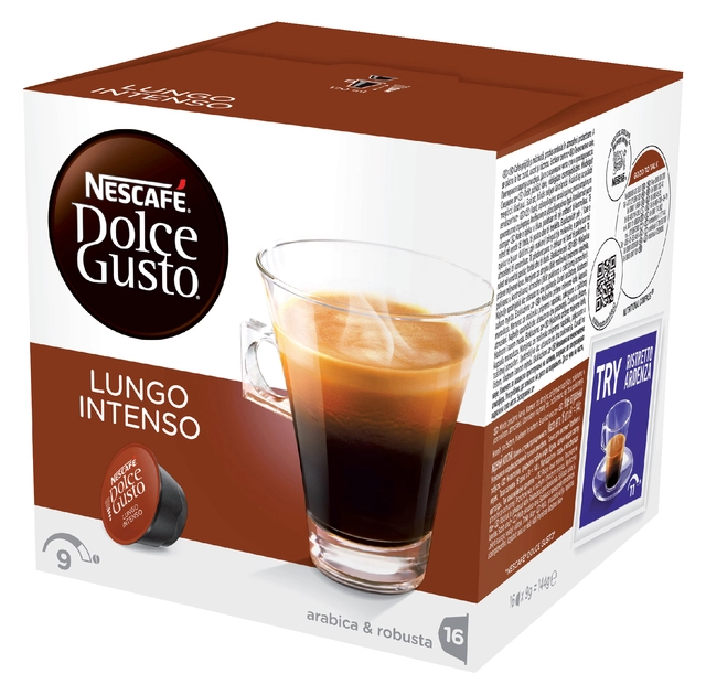 Een Koffiecups Dolce Gusto Lungo Intenso 16 stuks koop je bij VHK Kantoorartikelen