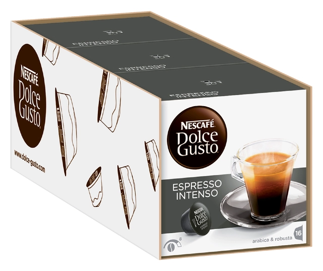 Een Koffiecups Dolce Gusto Espresso Intenso 16 stuks koop je bij VHK Kantoorartikelen