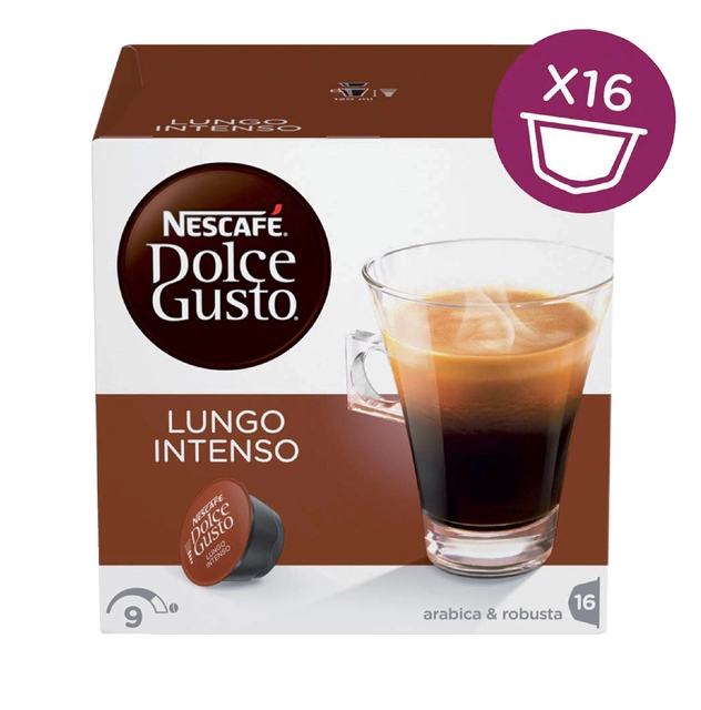 Een Koffiecups Dolce Gusto Lungo Intenso 16 stuks koop je bij VHK Kantoorartikelen