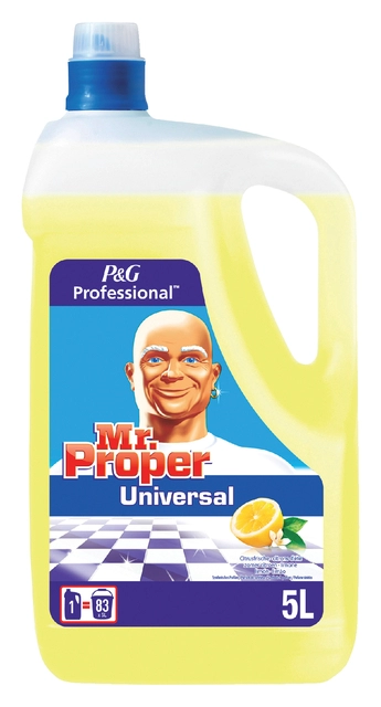 Een Allesreiniger Mr Proper lemon 5 liter koop je bij VHK Kantoorartikelen