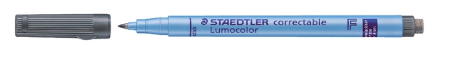 Een Viltstift Staedtler Lumocolor 305 non permanent correctable F zwart koop je bij VHK Kantoorartikelen