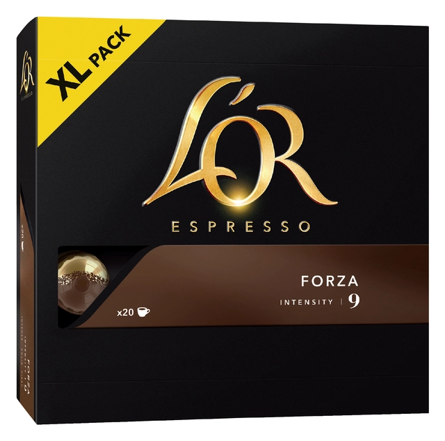 Een Koffiecups L'Or espresso Forza 20 stuks koop je bij VHK Kantoorartikelen