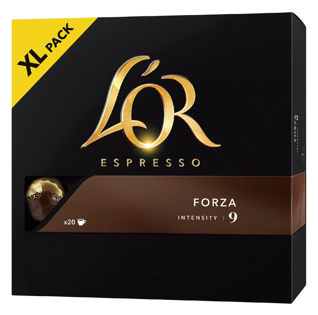 Een Koffiecups L'Or espresso Forza 20 stuks koop je bij VHK Kantoorartikelen