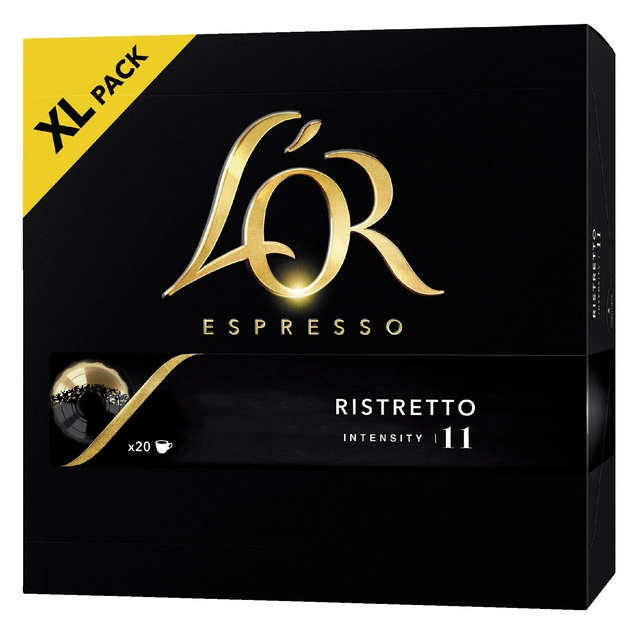 Een Koffiecups L'Or espresso Ristretto 20 stuks koop je bij VHK Kantoorartikelen