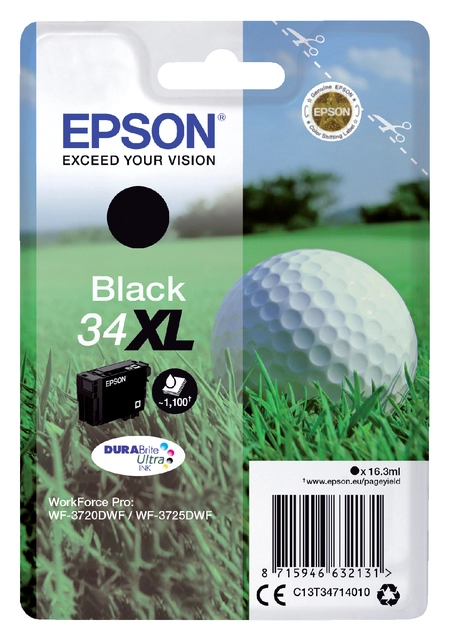 Een Inktcartridge Epson 34XL T3471 zwart koop je bij VHK Kantoorartikelen