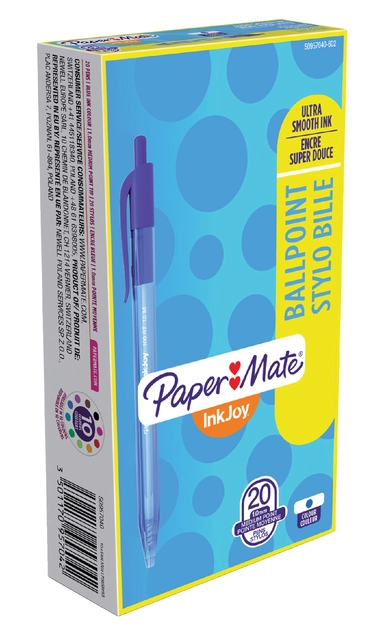 Een Balpen Paper Mate Inkjoy 100RT medium blauw koop je bij VHK Kantoorartikelen