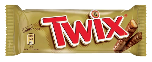 Een Snoep Twix reep 25x50 gram koop je bij VHK Kantoorartikelen