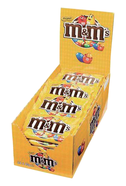 Een Snoep M&M's pinda 24x45 gram koop je bij VHK Kantoorartikelen