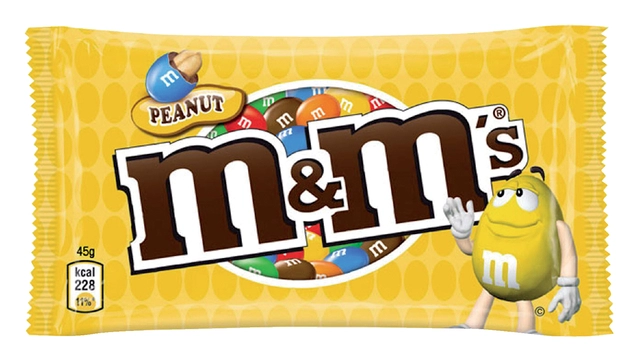 Een Snoep M&M's pinda 24x45 gram koop je bij VHK Kantoorartikelen