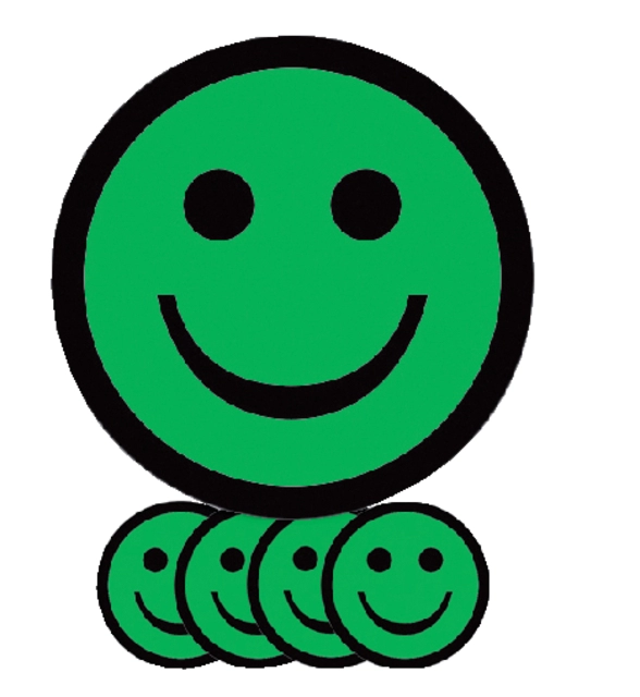 Een Magneet smiley 75mm emotie blij groen 5 stuks koop je bij Hoekmankantoorartikelen.nl