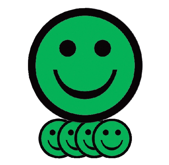 Een Magneet smiley 25mm emotie blij groen 5 stuks koop je bij Hoekmankantoorartikelen.nl