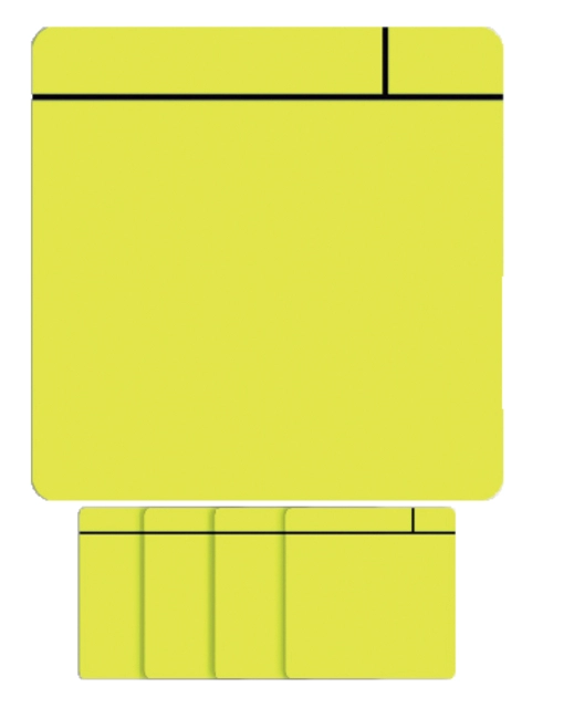 Een Magneet scrum 75x75mm geel 5 stuks koop je bij Hoekmankantoorartikelen.nl