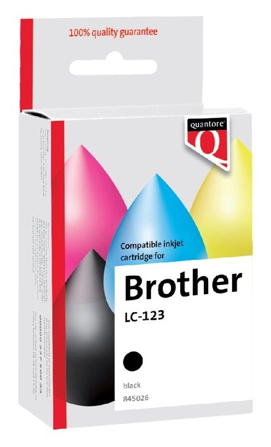 Een Inktcartridge Quantore alternatief tbv Brother LC-123 zwart koop je bij VHK Kantoorartikelen